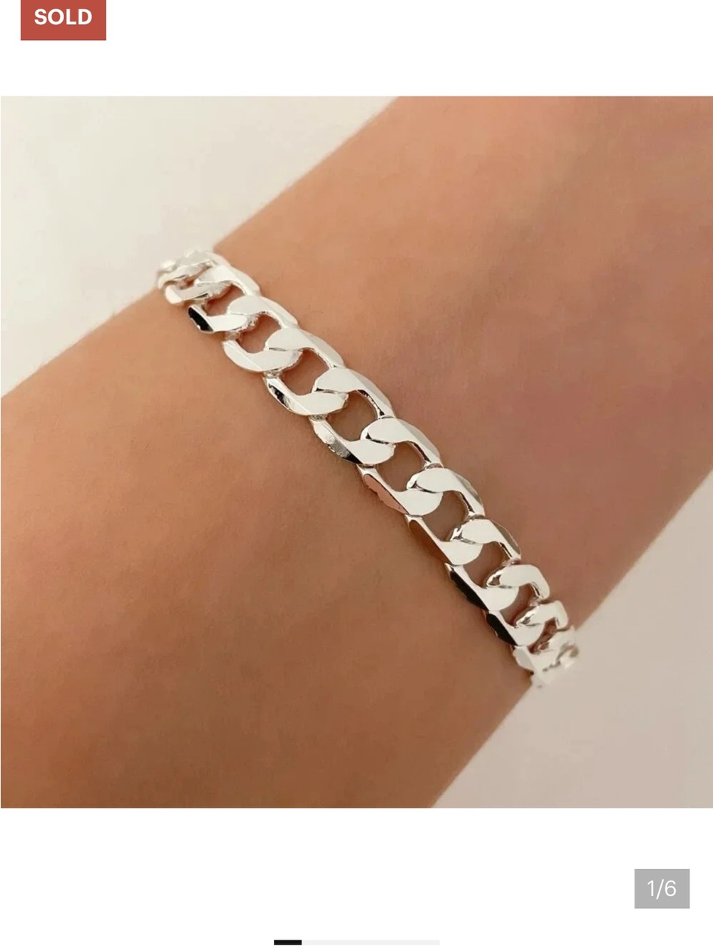 925 Sterling Silver Flat Curb Chain Bracelet 6 MM Dainty Chain Link
Bracelet